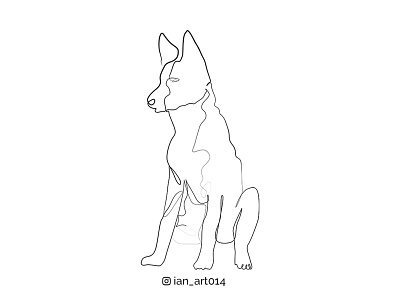 Dog One Line Art Illustration