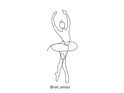 Woman Dance Ballet One Line Art