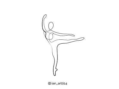 Abstract Dance Ballet One Line Art