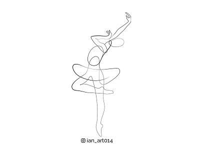 Woman Dance Ballet One Line Art #3