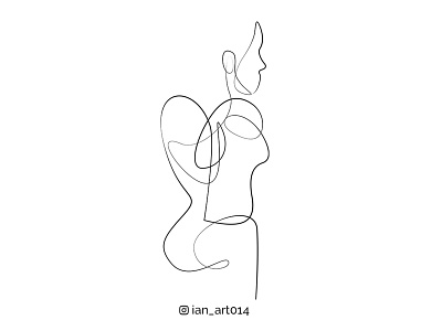 Woman Abstract One Line Art fashion