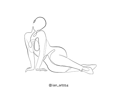 Woman Nude One Line Art #2