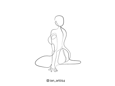 Woman Nude One Line Art #3
