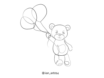 Baby bear one line art