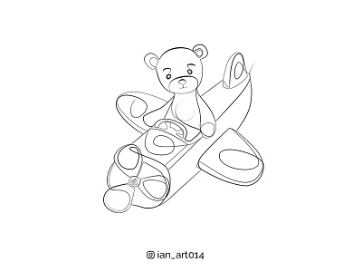 Baby bear with plane