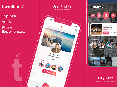 Travelbook app design ui ux web design