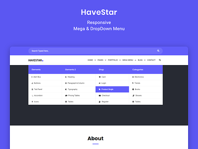 HaveStar - Responsive  Mega & DropDown Menu