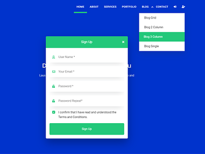 Laus - Dropdown & Hamburger Menu css drop down dropdown dropdown menu form hamburger menu login navbar menu navigation responsive menu sipnup