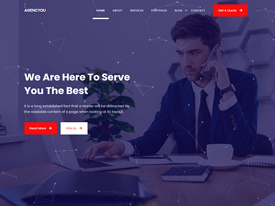 AgencYou - One Page Agency Template agency bootstrap business corporate digital agency digital marketing html multipage multpurpose one page particles unique