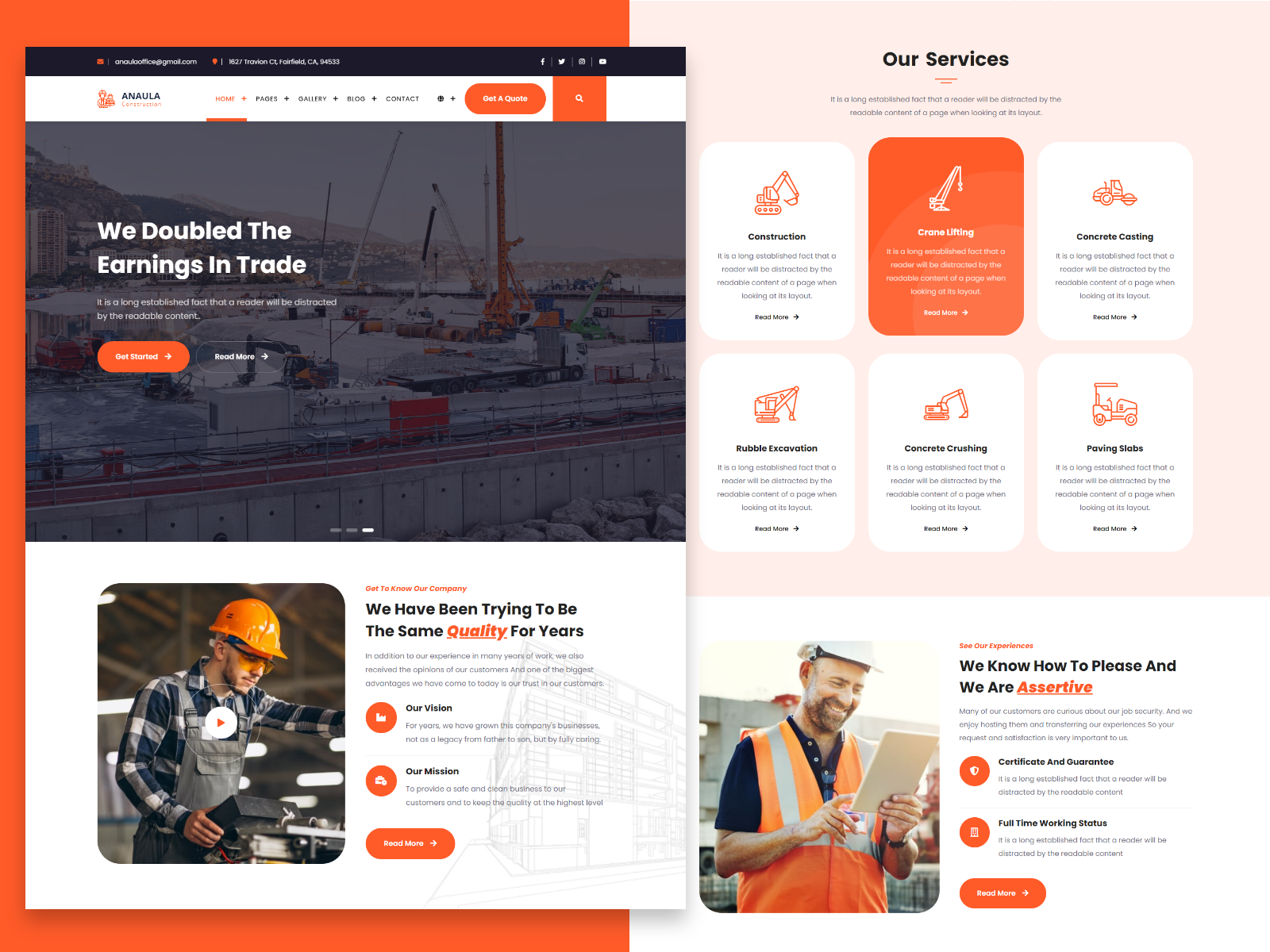 Anaula - Construction Template by Aip Themes on Dribbble