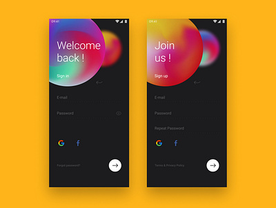 registration android android app app design form registration sign in sign up ui ux