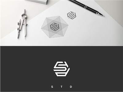 std hexagon logo monogram