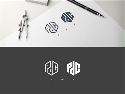 pdc hexagon A or B logo monogram