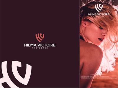 HILMA VICTOIRE PROTECTOR branding design flowdesign6 hilma illustration illustrator lettering logo monogram protector shield victoire