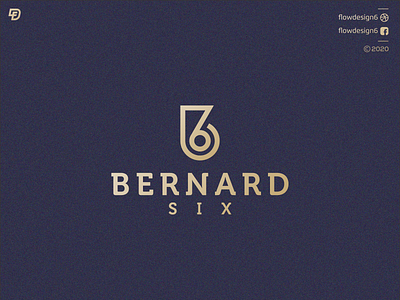 Bernad Six Logo branding design flowdesign6 icon illustration illustrator lettering logo monogram typography