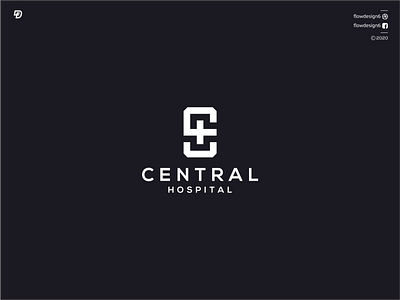 central hospital logo branding central central hospital design flowdesign6 hospital illustration illustrator lettering logo monogram typography