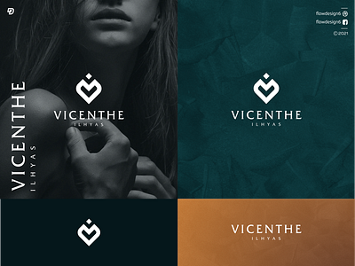 Vicenthe Ilhyas Logo design flowdesign6 i illustration letter lettering logo logo design luxury monogram monogram logo typography v vector vintage