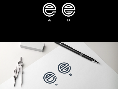 e monogram A or B branding design icon illustration illustrator lettering logo monogram typography vector