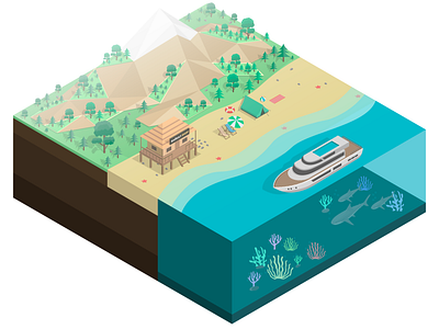 Isometric Baikal adobe adobe illustrator ai art beach boat forest illustraion illustration illustration art illustrator island isometric isometric art isometric design isometric illustration isometry mountain ocean sea