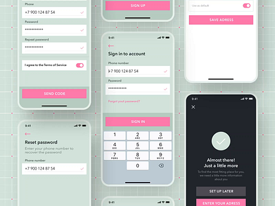 High-fidelity prototype for Sign In/Sign Up scenario animation app ios mobile prototype sign in ui wireframes