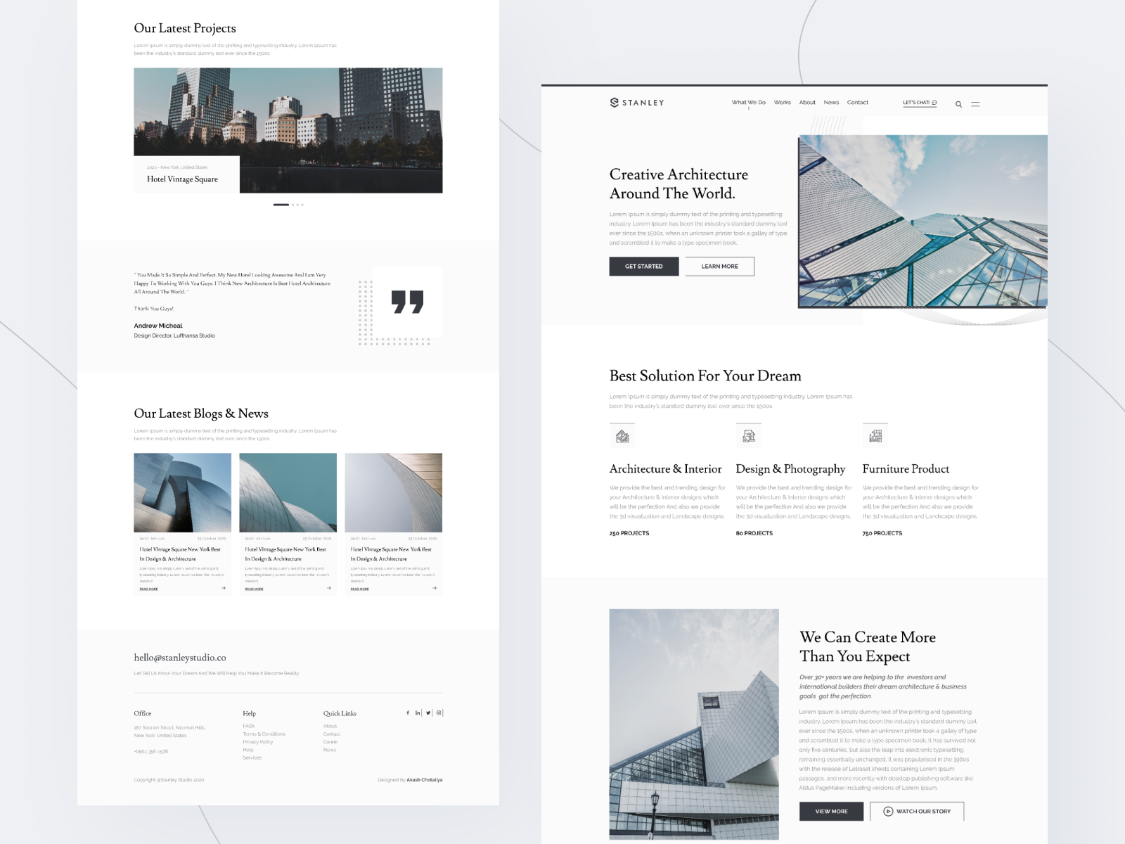 Architecture Studio Landing Page By Akash Chotaliya On Dribbble