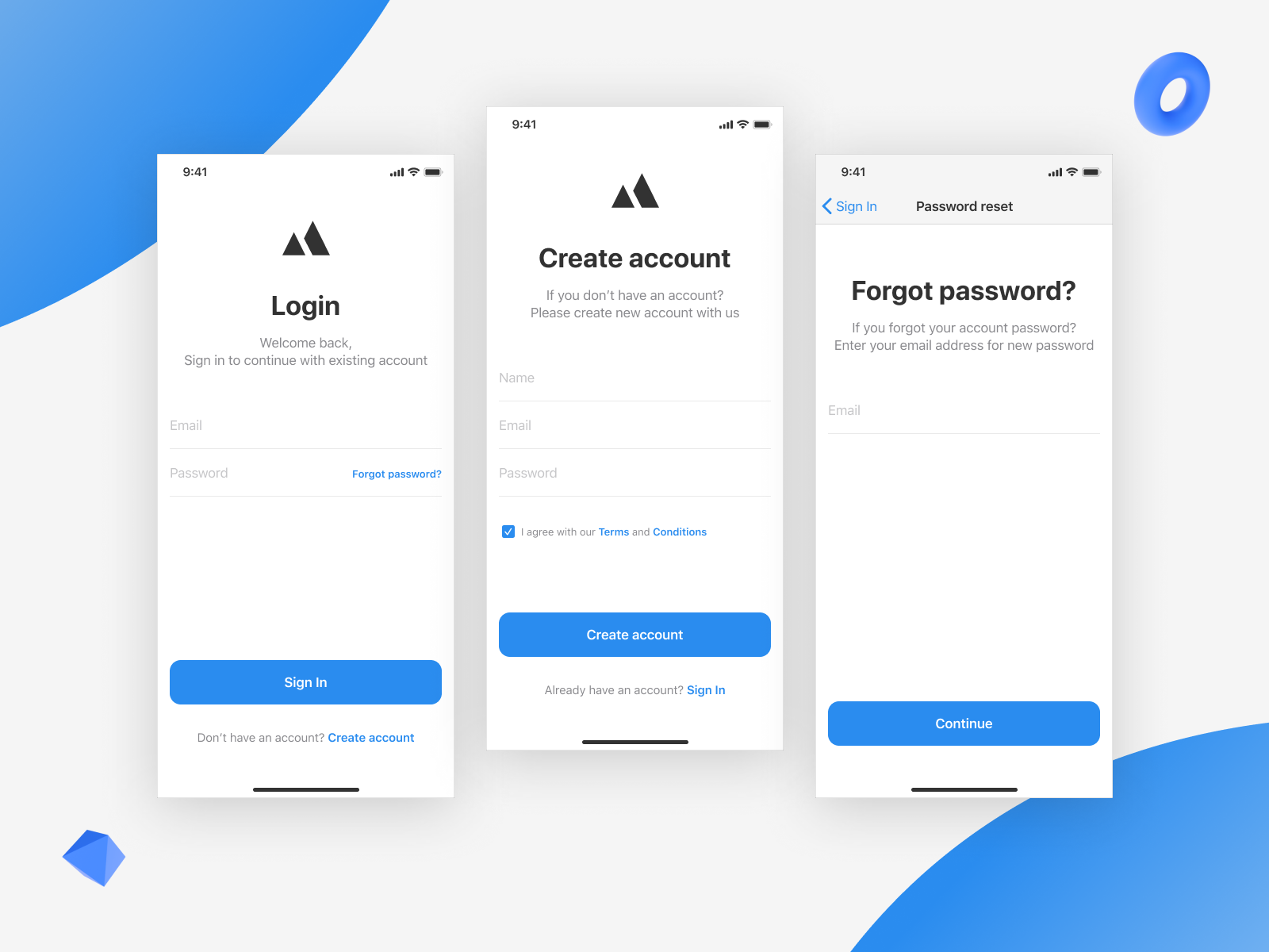 iOS Login Signup Screens by Akash Chotaliya on Dribbble