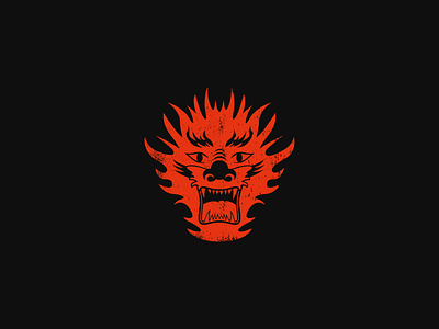 Dragon design flat icon illustration logo vector