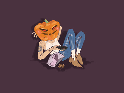pumpkin head character design graphic design halloween illustration procreate