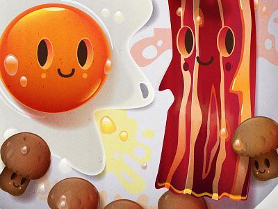 Love Dribble bacon breakfast egg illustration