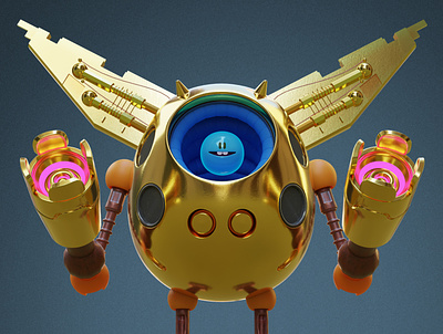 golden bot 99% rare 3d character crypto gold nft robots