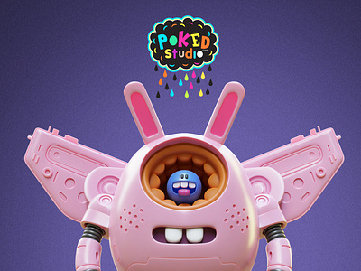 bunny bot NFT one of 10,000 generated characters 3d blender characters cute design illustration