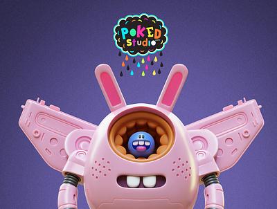 bunny bot NFT one of 10,000 generated characters 3d blender characters cute design illustration