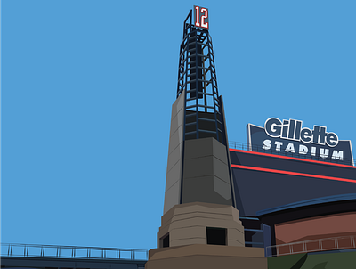 Gillette Stadium boston design illustration illustrator nfl patriots sports