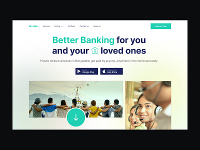 Banking Service Landing Page - Hero Section Exploration bank banking hero section banking landing page banking service branding clean design colorful design fresh design graphic design hero hero section landing page ui