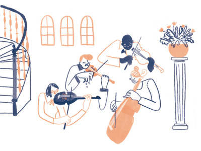 chamber music classic classical music colorpalette colorpencils design editorial illustration