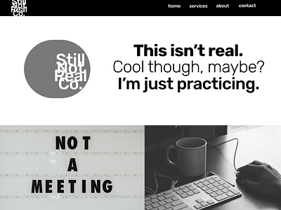 Still Not Real Co. landing page