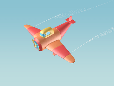 Shaking plane c4d design ui