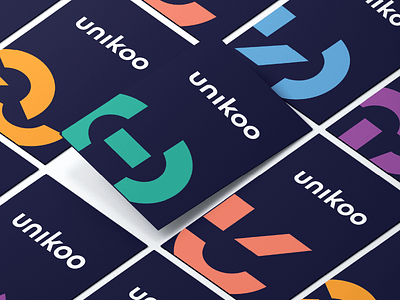 Unikoo name cards abstract blue branding color design graphicdesign green logo namecard namecards orange purple white yellow