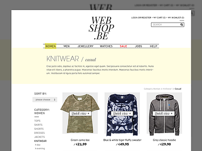 Webshop product page
