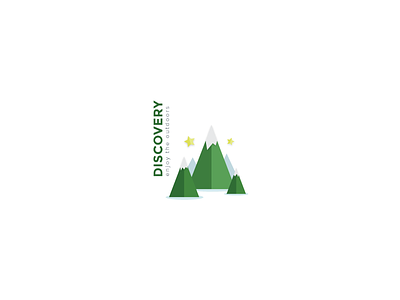 Rebound Logo discover flat green logo mountains outdoors rebound stars white