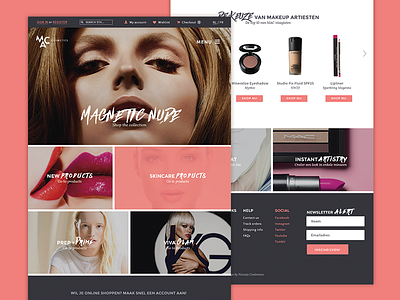 MAC Redesign color cosmetics grey home logo makeup menu personal redesign salmon website white