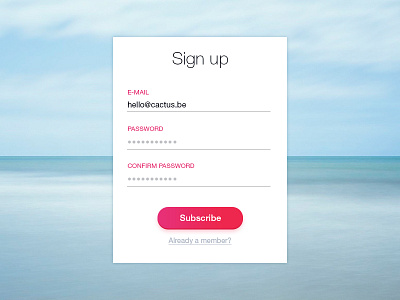 Daily UI #001 - Sign Up dailyui form gradient minimalistic pink sign up white