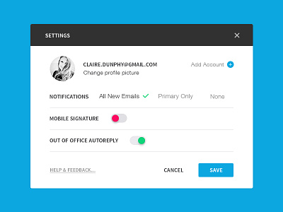 Daily UI #007 Settings blue buttons daily ui notifications save settings ui ux