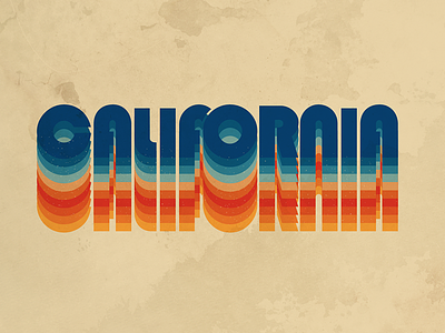 California 70s colors type typography