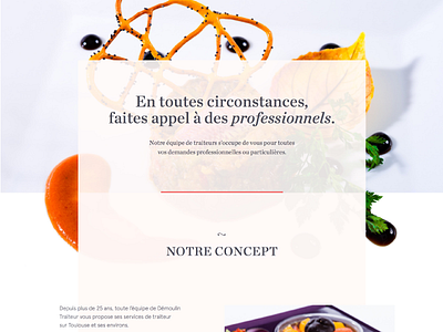 French catering service website landing page layout restaurant ui ui design webdesign