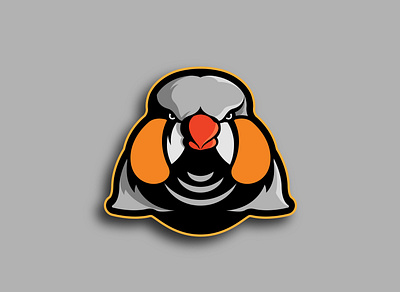 Finch mascot bird caracter design digital art illustration logo mascot portrait vector