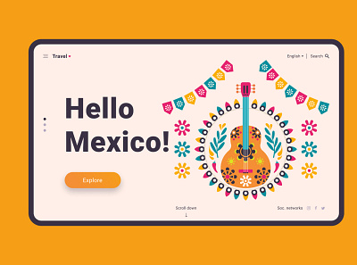 Hello Mexico! Main Screen. design illustration logo minimal web website