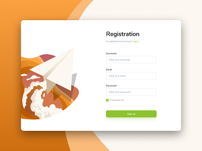 Sign up Page design illustration login minimal registration sign up sign up page vector illustration sign up website