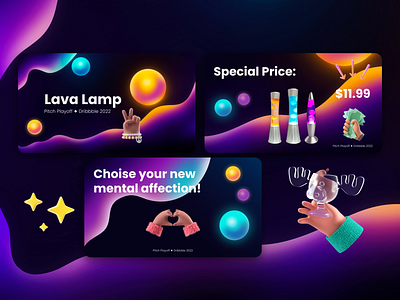 Lava Lamp ✦ Pitch Perfect Presentations Playoff 3d branding design dribbble dribbble 2022 graphic design illustration minimal pitch pitch presentation presentation presentation design ui ux vector web website