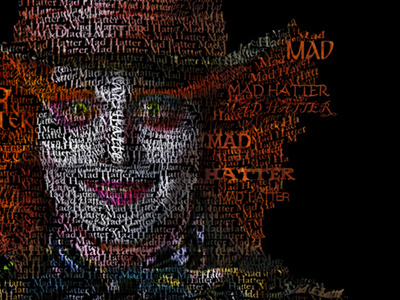 Mad Hatter aliceinwonderland illustration madhatter portrait typography